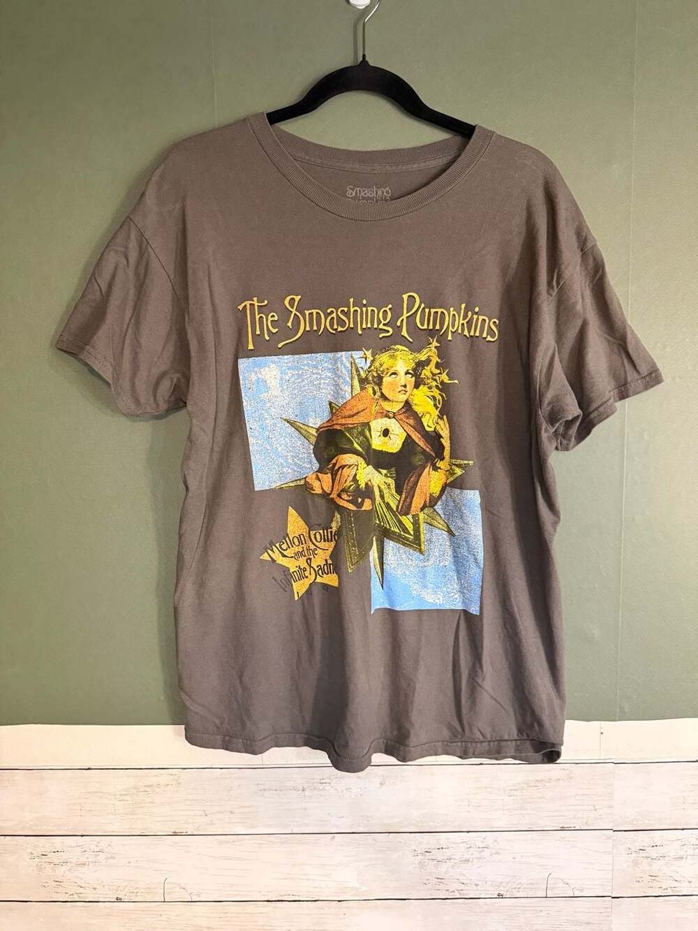 Smashing Pumpkins Mellon Collie 1996 Tour Graphic Tee Mens Large Charcoal Grey